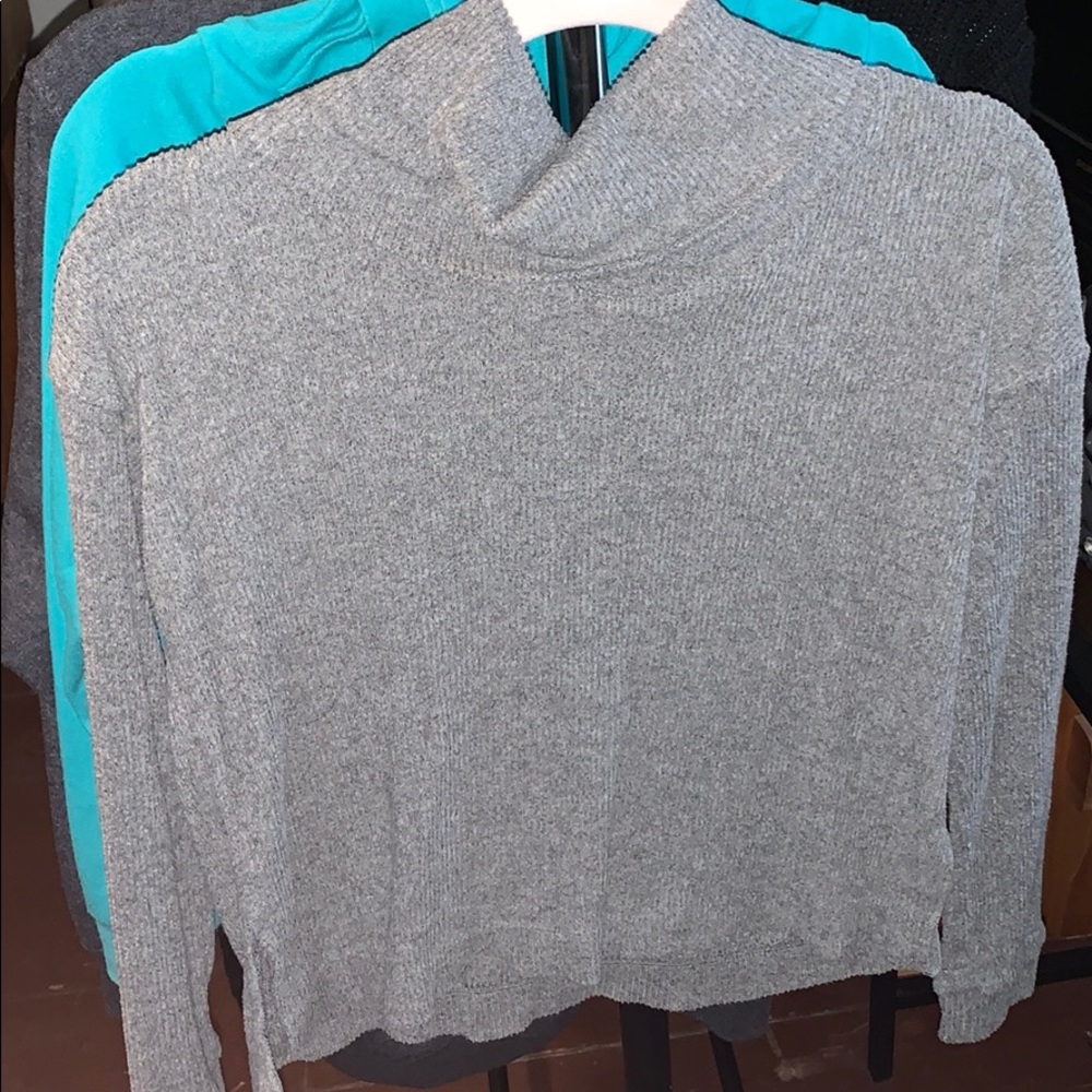Grey turtle neck warm fall shirt